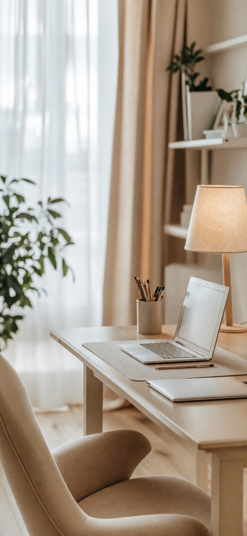 Warmer Arbeitsplatz für digitale Immobilienverwaltung